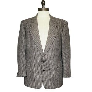 Pierre Cardin Vintage 100% Wool Grey Blazer Classic Preppy Retro Grandpa Unisex